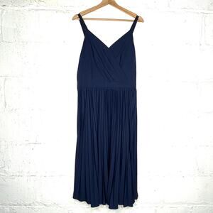 Grace Karin Women's Wrap V-Neck Sleeveless Midi Dress Pleated Skirt XL NWT